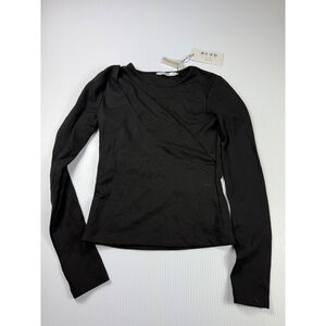 NA-KD Cut Out Top Long Sleeve Sustainable Choice‎ Black Top Size S